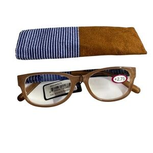ICU eyewear Stylish Brown Reading Glasses with Case 2.75